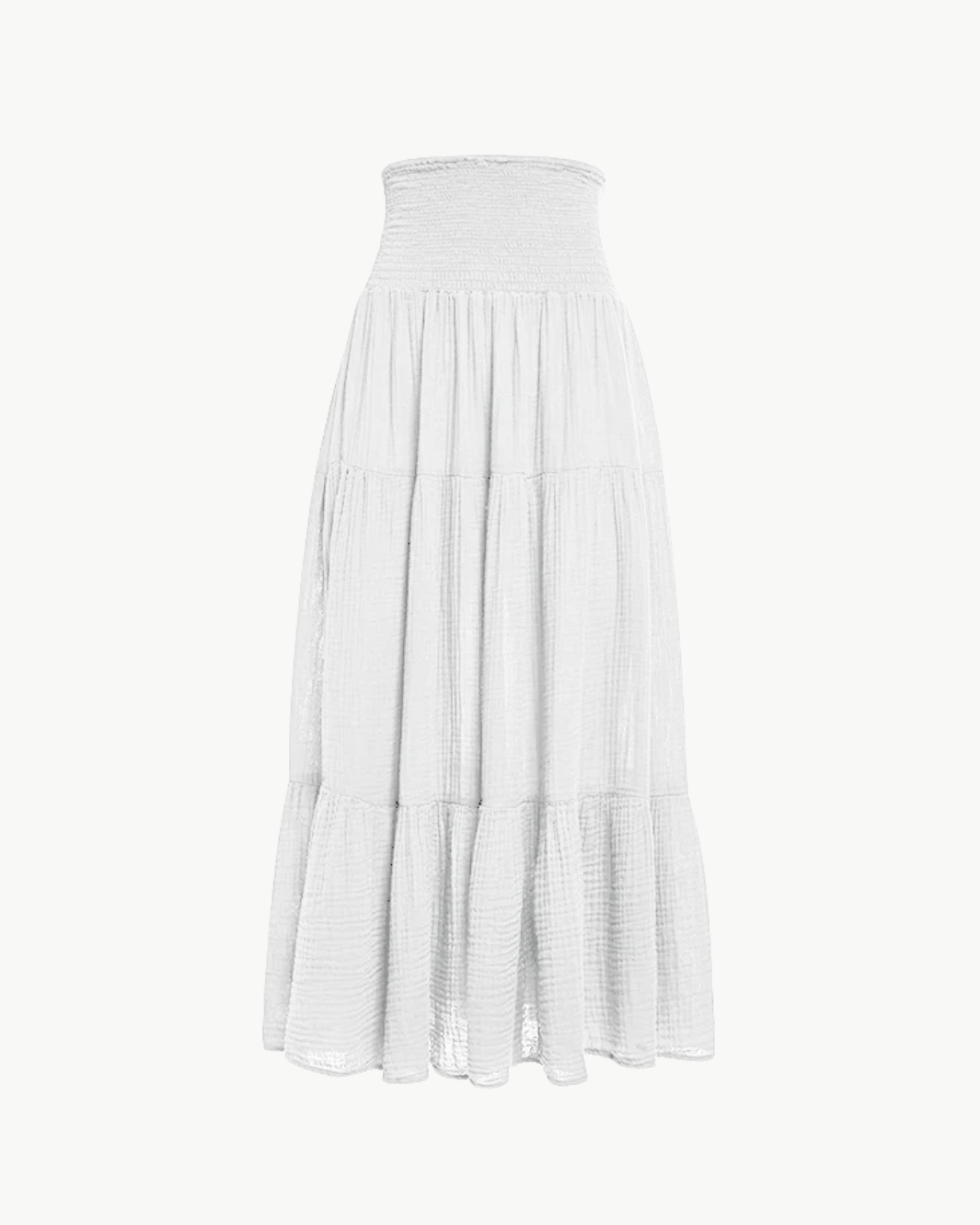 SMOCKED MAXI SKIRT GAUZE - Romi Boutique