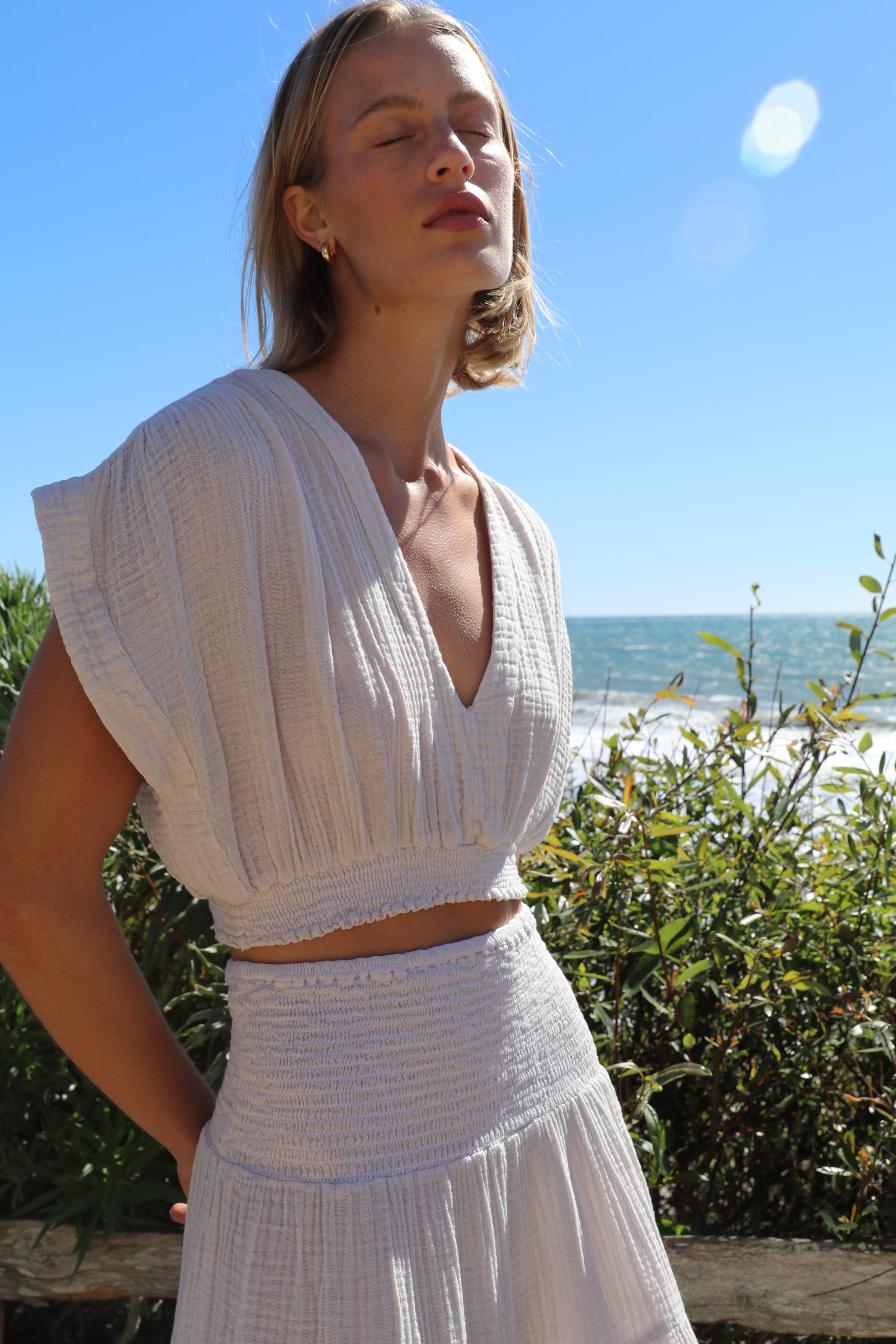 VACAY TOP GAUZE IN BIRCH - Romi Boutique
