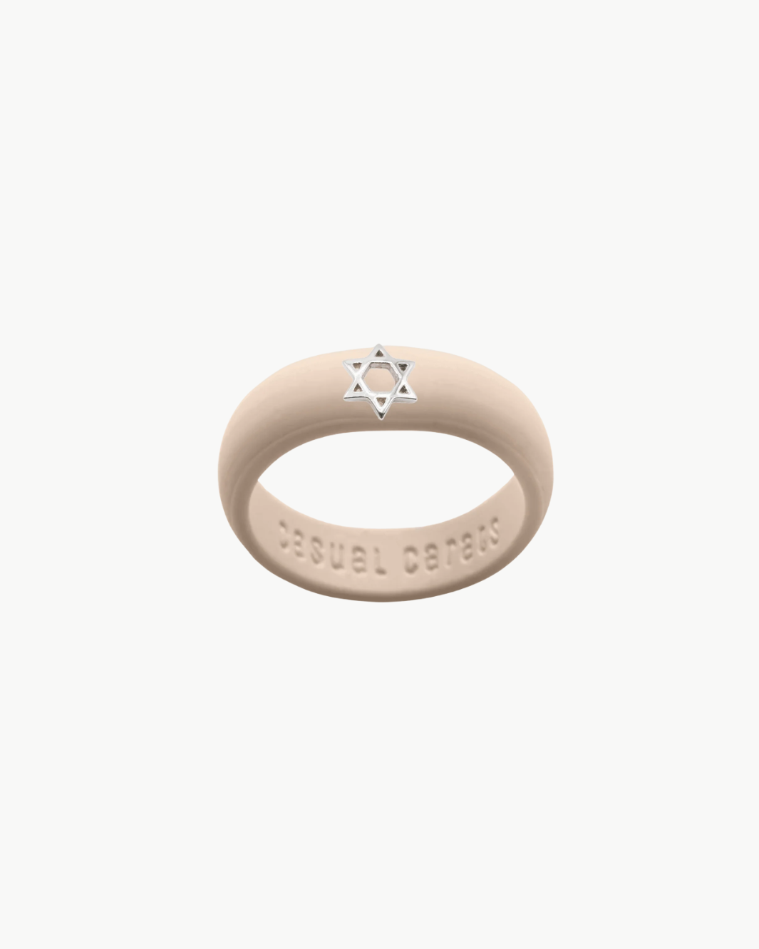 Sterling Silver Star of David Silicone Ring