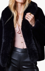 DASHA FAUX FUR JACKET IN BLACK - Romi Boutique