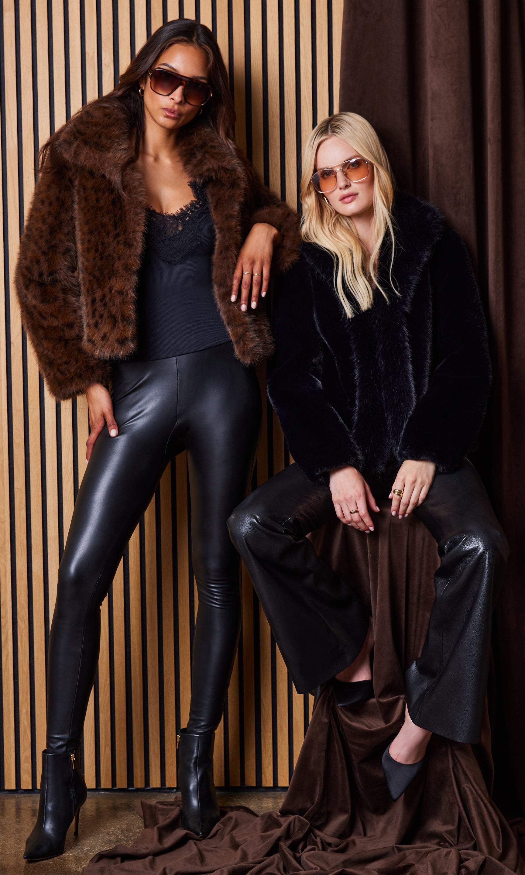 DASHA FAUX FUR JACKET IN BLACK - Romi Boutique