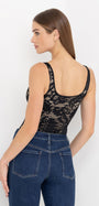 GIGI LACE BODYSUIT IN BLACK/BEIGE - Romi Boutique
