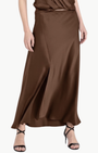 GO SLIT DIFFERENCE SKIRT IN ESPRESSO - Romi Boutique
