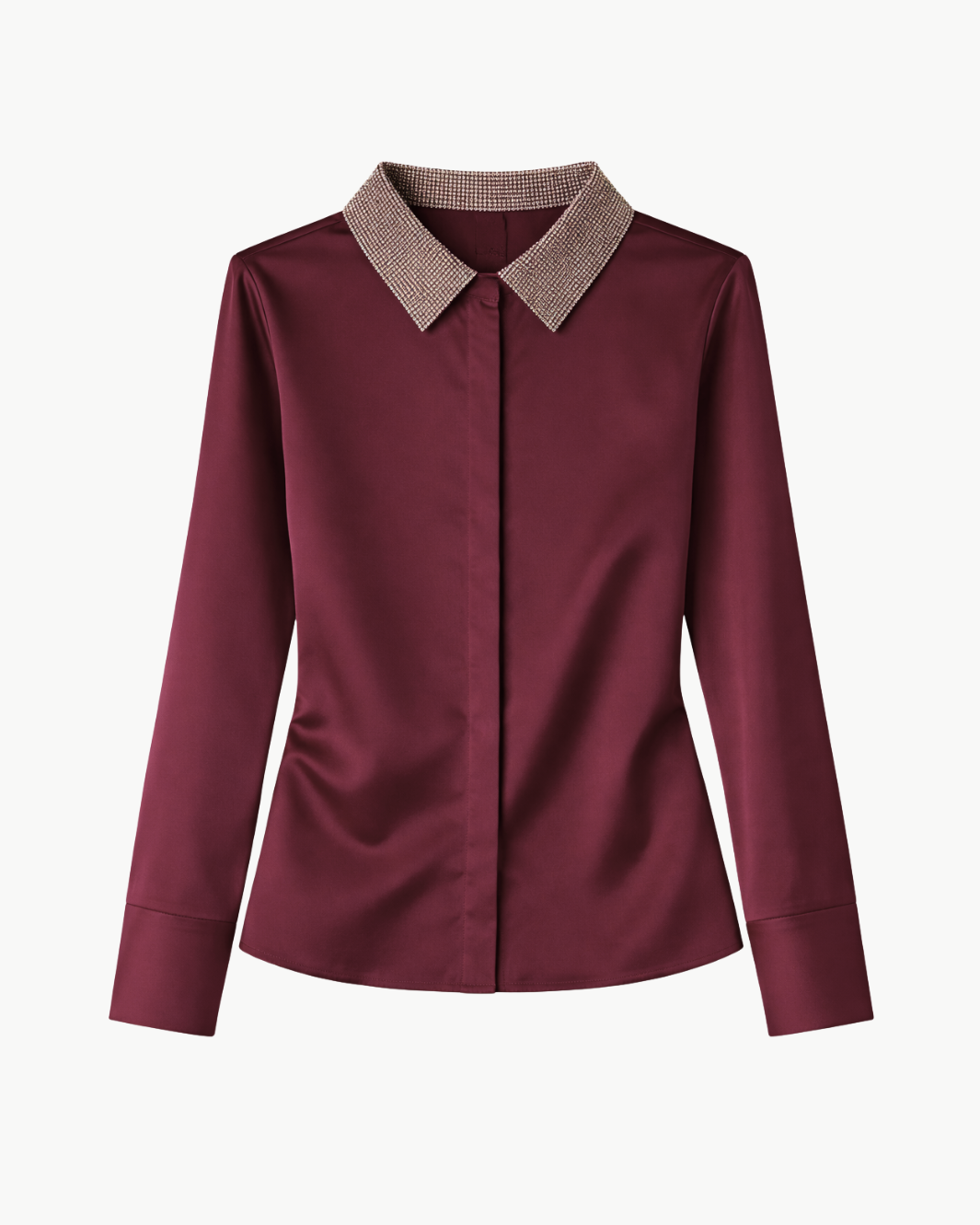 GO LE BLOUSE W/ BEADED COLLAR by Go Silk - Romi Boutique