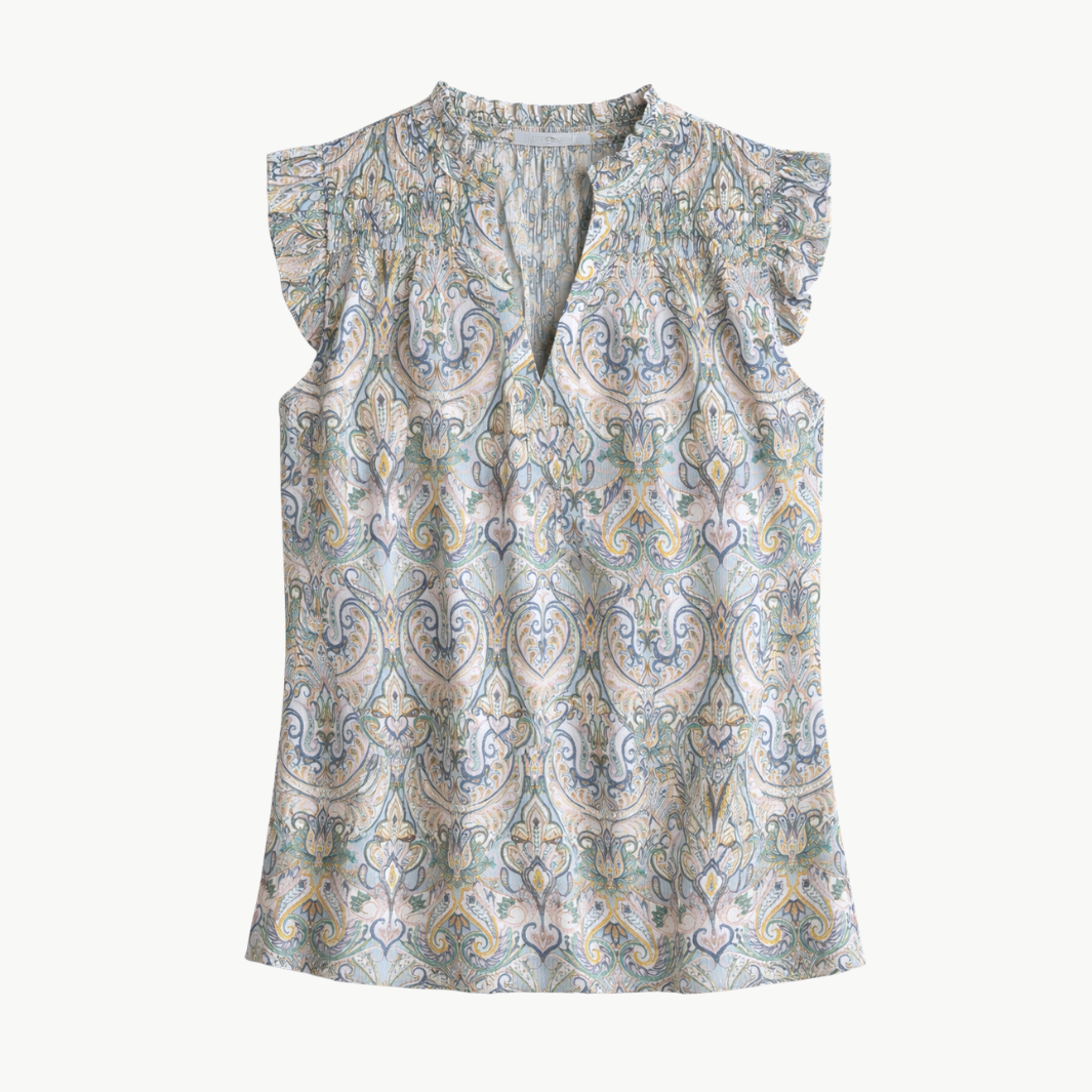 GO SLEEVELESS GIRLY BLOUSE by Go Silk - Romi Boutique