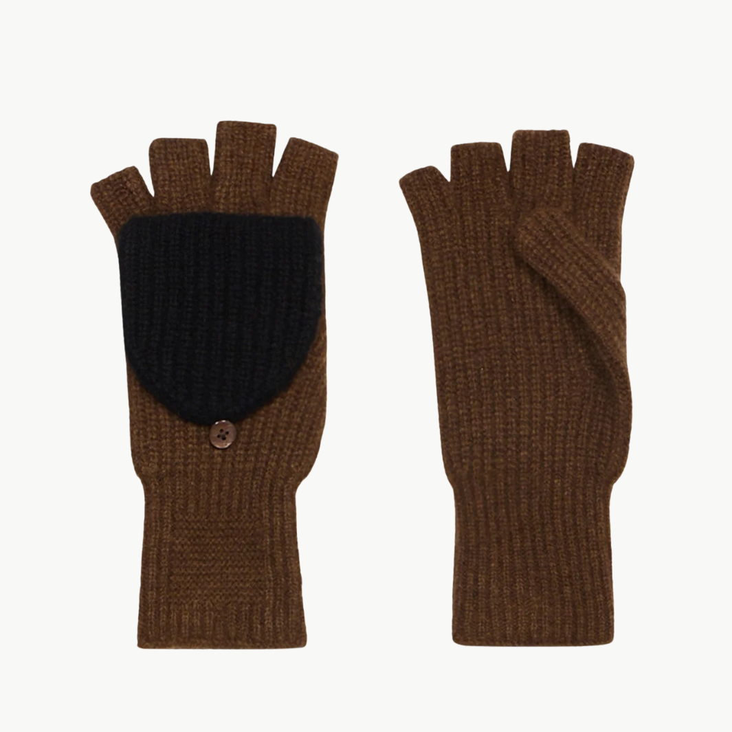 THE MITTS IN CHESTNUT/BLACK - Romi Boutique