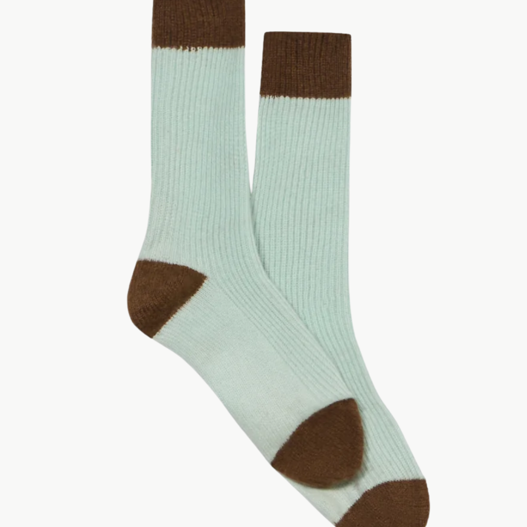 THE SOFT SOCKS IN SEAGLASS/CHESTNUT - Romi Boutique