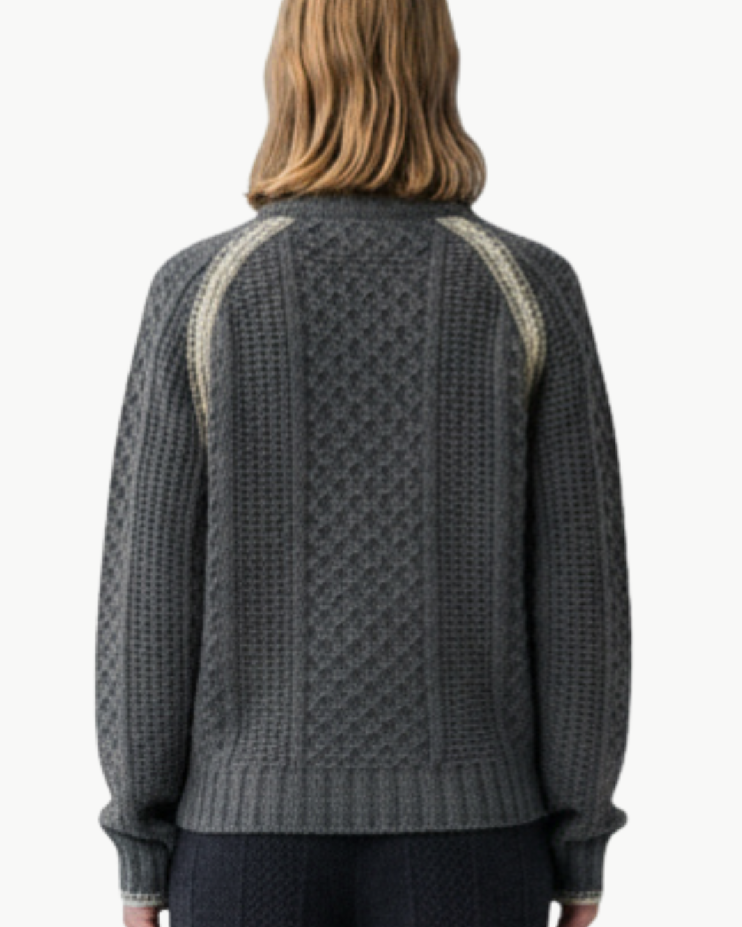 MARLOWE CABLE CARDIGAN IN CHARCOAL - Romi Boutique