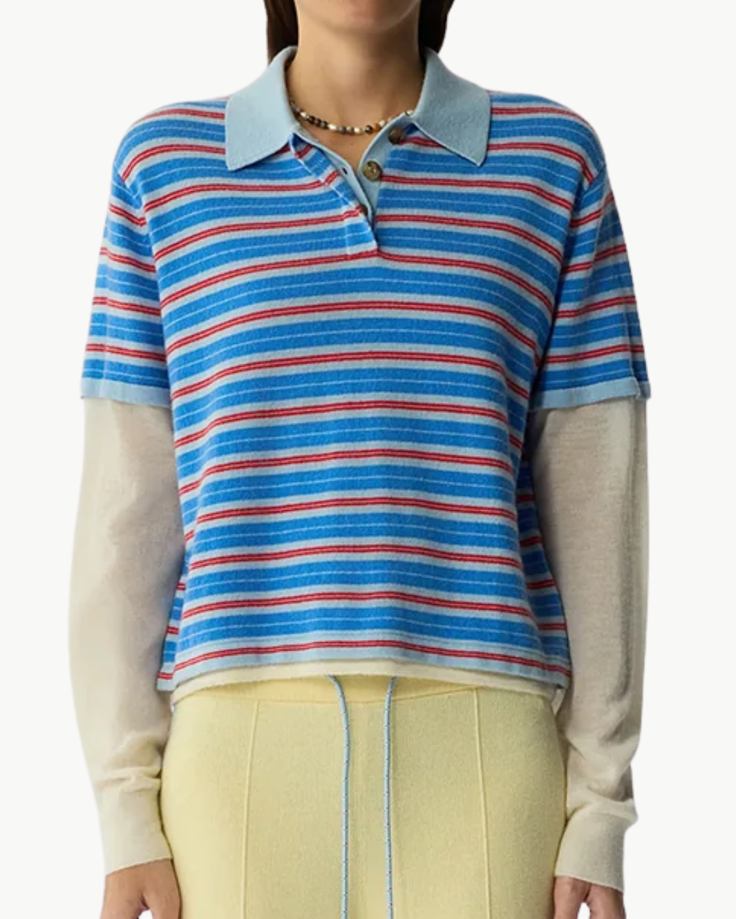LAYERED STRIPE RUGBY IN CLEAR SKY COMBO - Romi Boutique