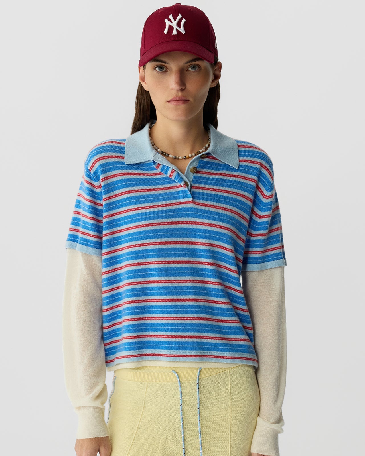LAYERED STRIPE RUGBY IN CLEAR SKY COMBO - Romi Boutique