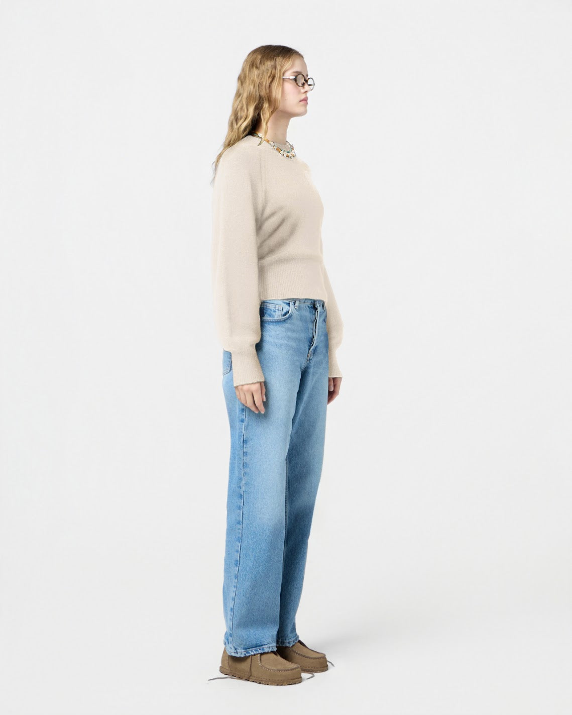 SCULPTED CREW IN CREAM - Romi Boutique