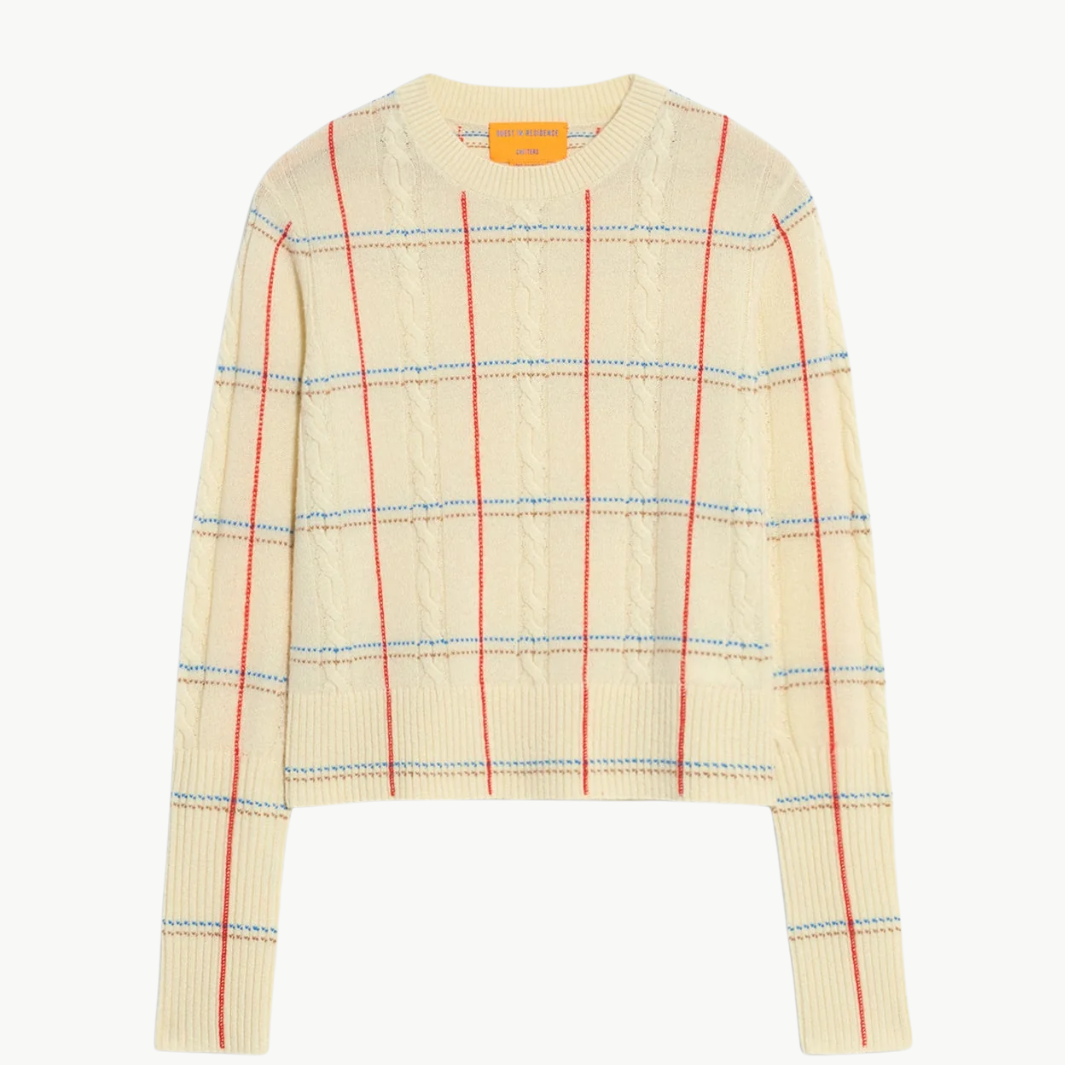SHRUNKEN CHECK CREW - Romi Boutique