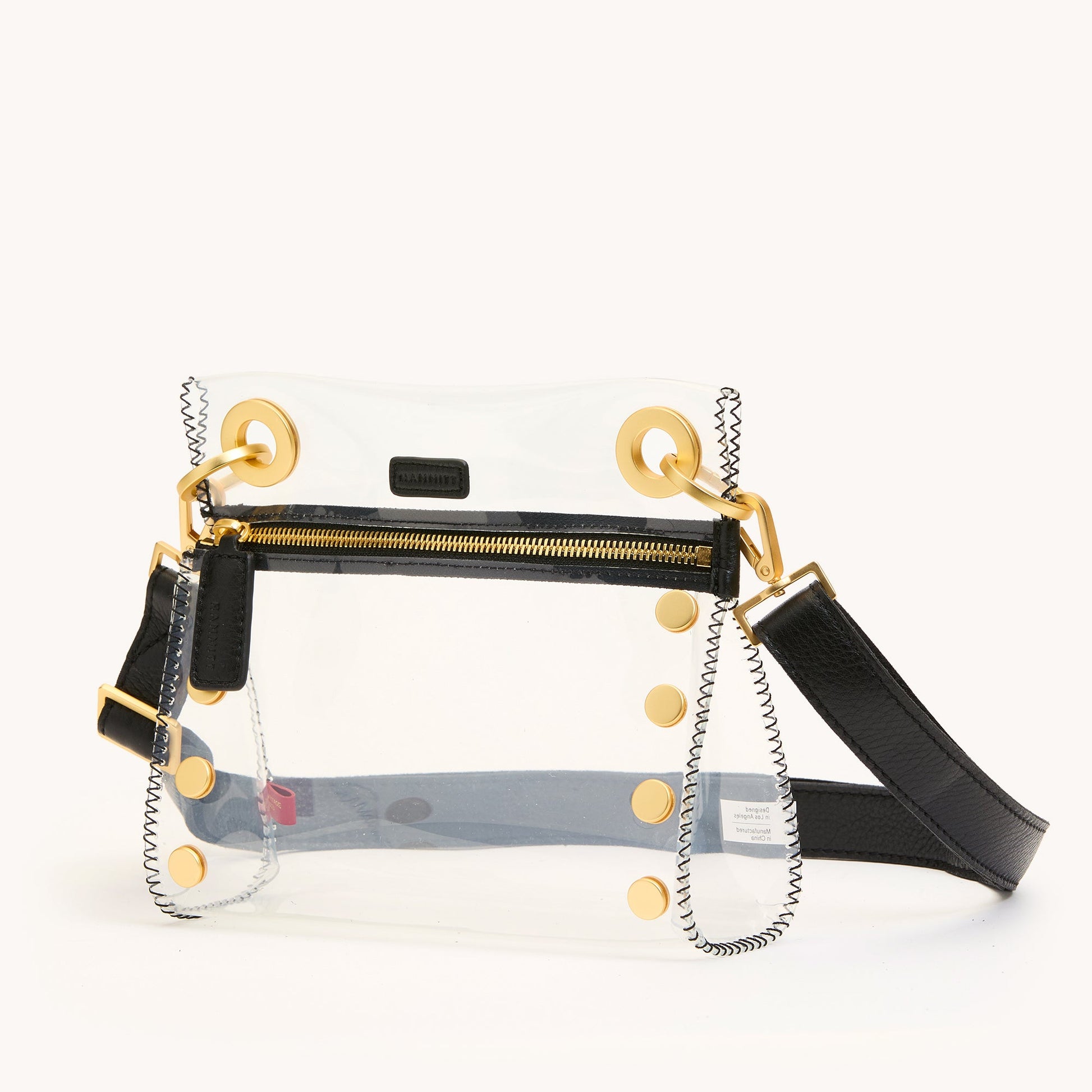 TONY SML CLEAR IN BLACK/BRUSHED GOLD - Romi Boutique