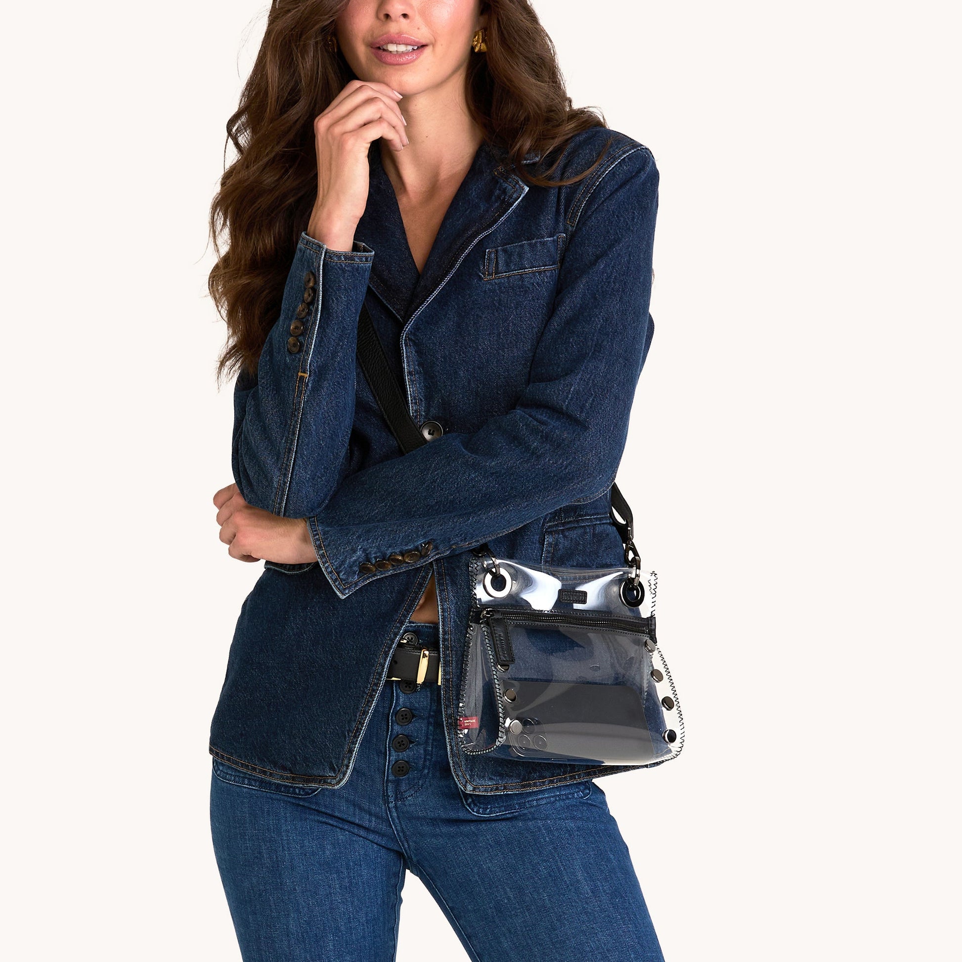 TONY SML CLEAR IN BLACK/GUNMETAL - Romi Boutique