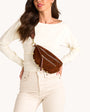 CHARLES CROSSBODY MED IN CHOCOLATE DIAMOND SUEDE/ANTIQUE GOLD - Romi Boutique