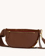 CHARLES CROSSBODY MED IN CHOCOLATE DIAMOND SUEDE/ANTIQUE GOLD - Romi Boutique