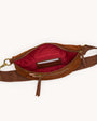 CHARLES CROSSBODY MED IN CHOCOLATE DIAMOND SUEDE/ANTIQUE GOLD - Romi Boutique