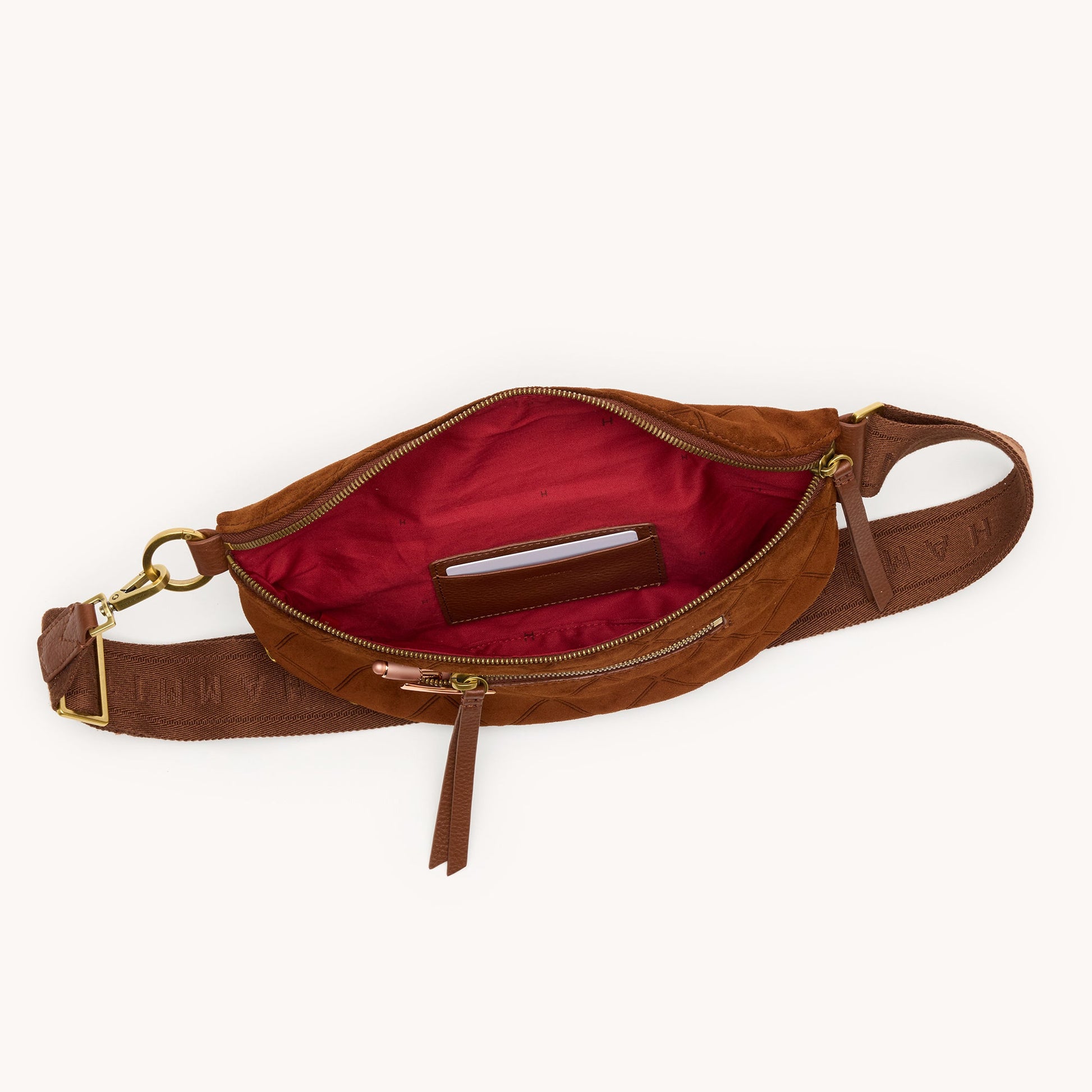CHARLES CROSSBODY MED IN CHOCOLATE DIAMOND SUEDE/ANTIQUE GOLD - Romi Boutique