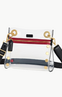 TONY SML IN CLEAR BLACK/BRUSHED GOLD RED ZIP - Romi Boutique