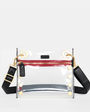 TONY SML IN CLEAR BLACK/BRUSHED GOLD RED ZIP - Romi Boutique