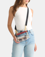 TONY SML IN CLEAR BLACK/BRUSHED GOLD RED ZIP - Romi Boutique