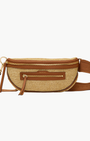 CHARLES CROSSBODY MED IN COCOA RAFFIA/GOLD - Romi Boutique