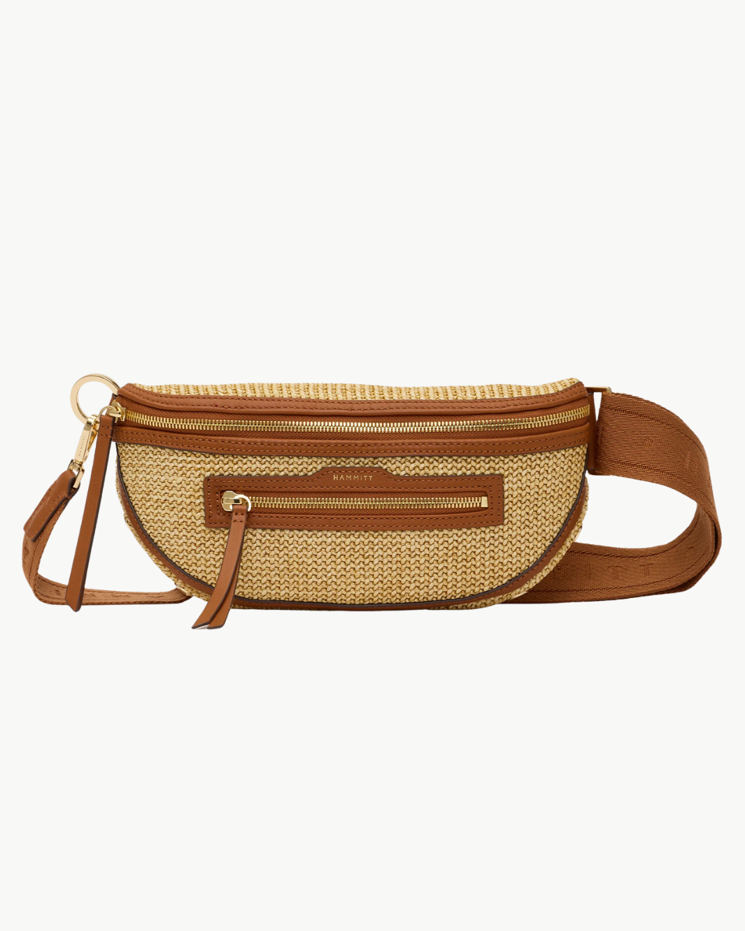 CHARLES CROSSBODY MED IN COCOA RAFFIA/GOLD - Romi Boutique