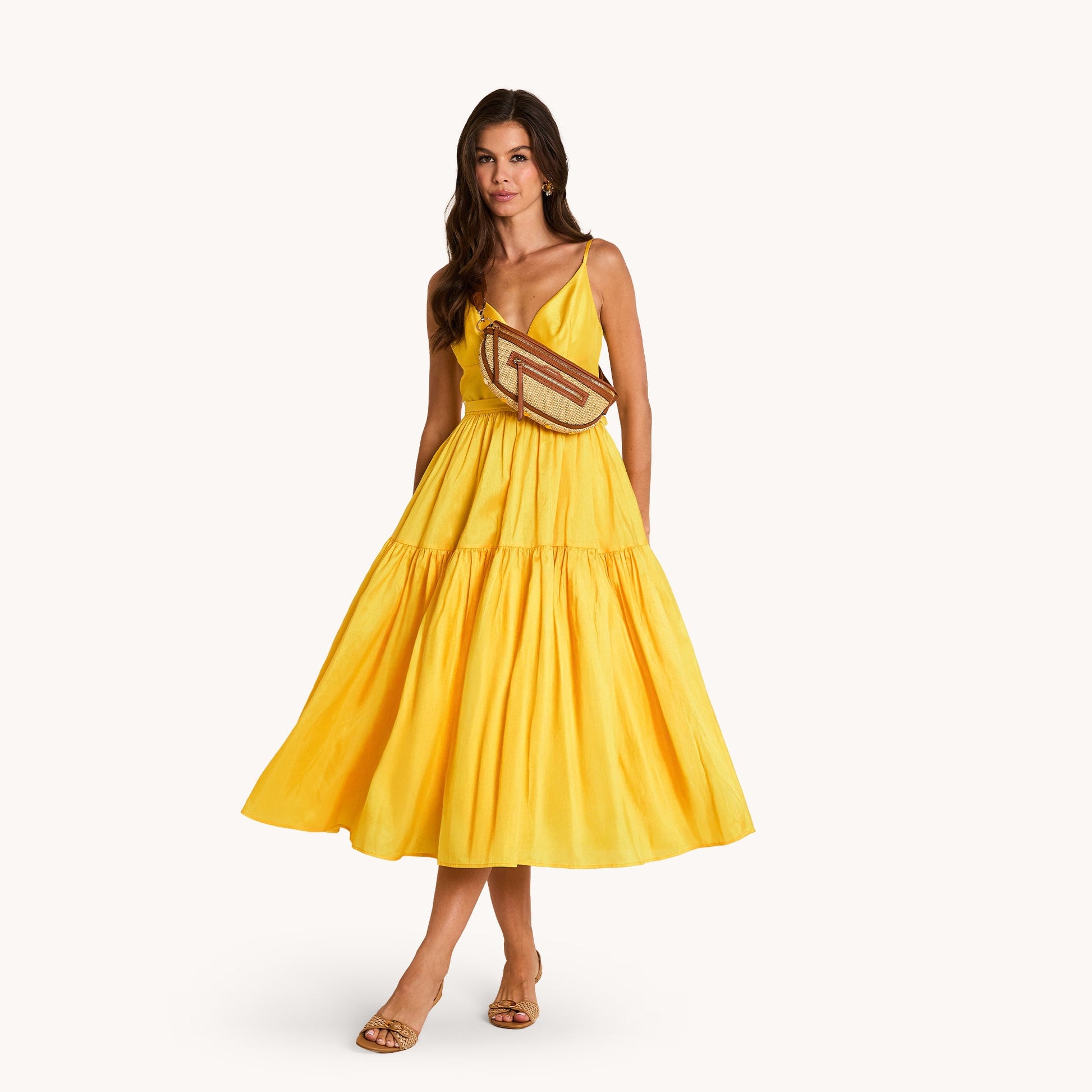 CHARLES CROSSBODY MED IN COCOA RAFFIA/GOLD - Romi Boutique