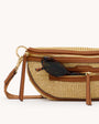CHARLES CROSSBODY MED IN COCOA RAFFIA/GOLD - Romi Boutique