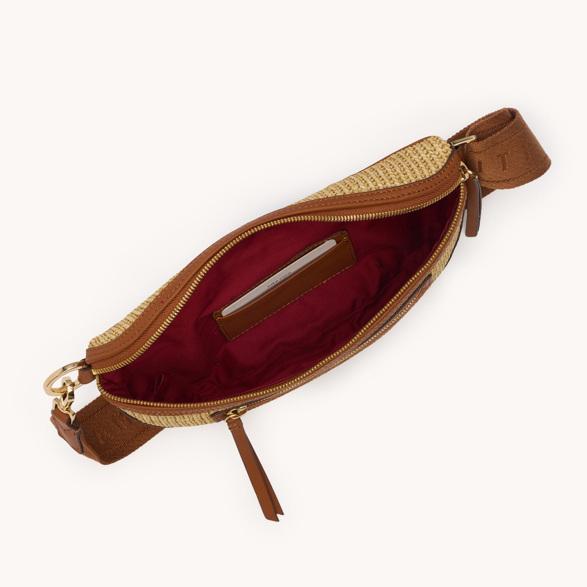 CHARLES CROSSBODY MED IN COCOA RAFFIA/GOLD by Hammitt - Romi Boutique