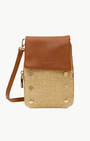 VIP MOBILE IN COCOA RAFFIA/GOLD - Romi Boutique