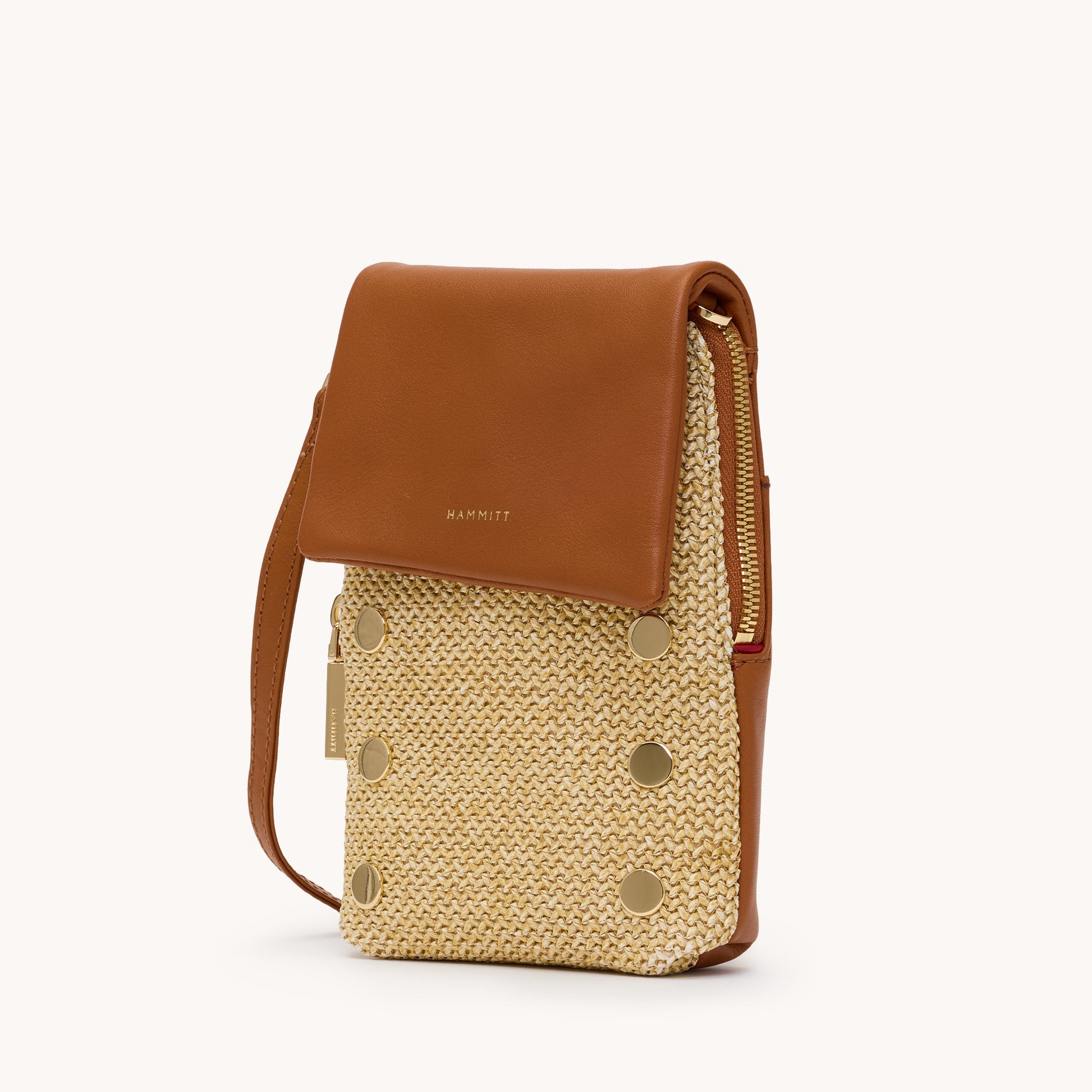 VIP MOBILE IN COCOA RAFFIA/GOLD by Hammitt - Romi Boutique