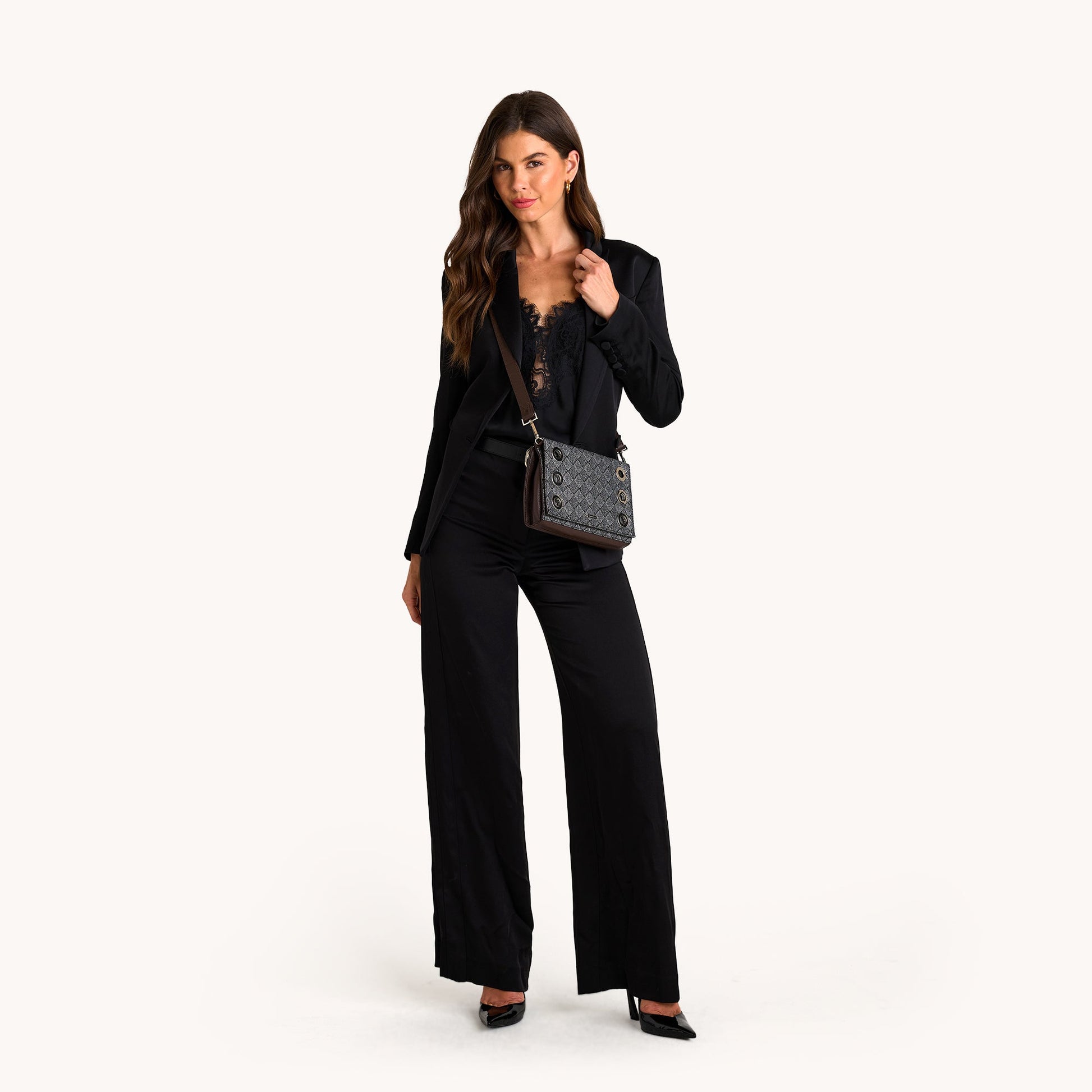 MONTANA CLUTCH SML IN DIAMOND MARQUEE/SILVER - Romi Boutique