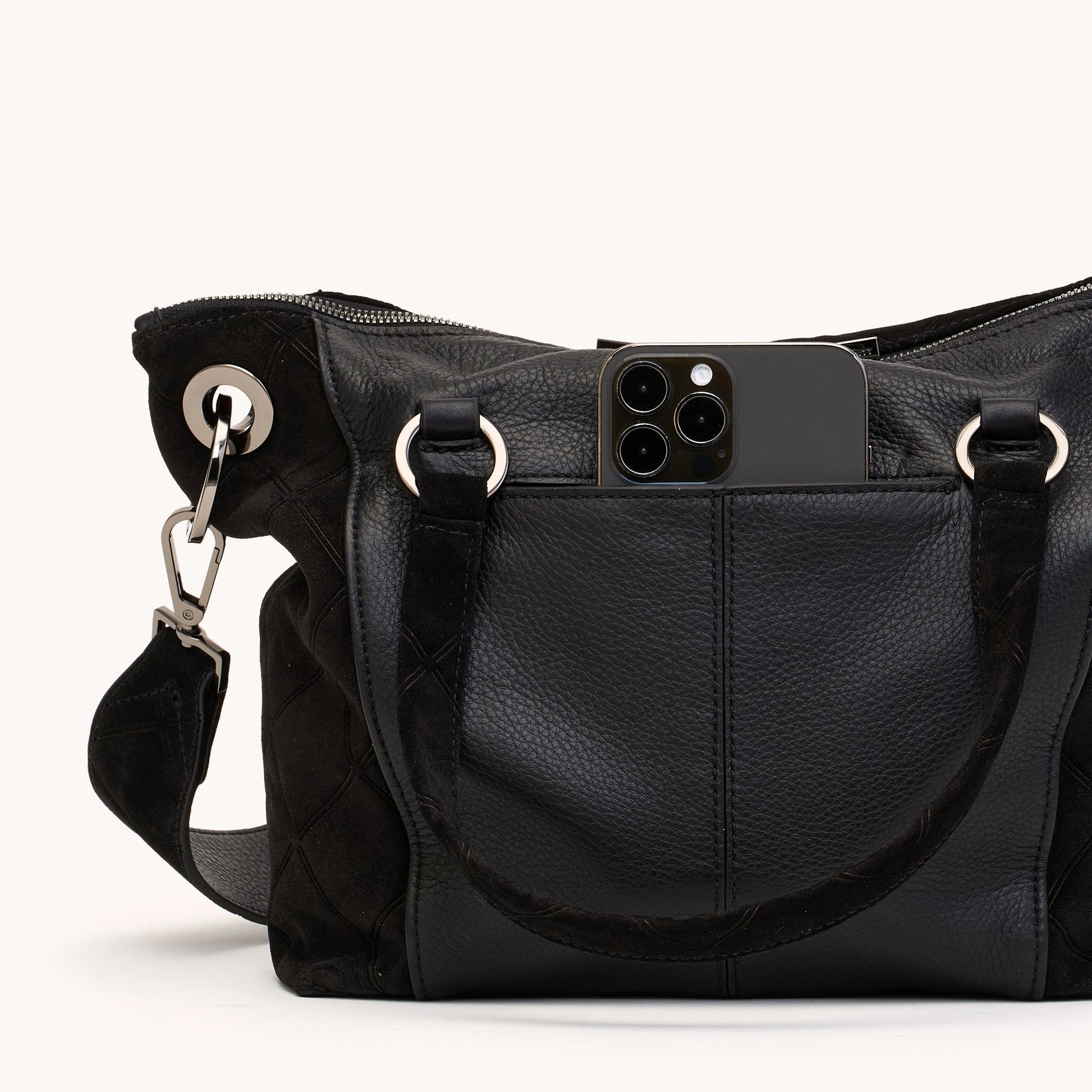 DANIEL MED IN NOIR DIAMOND SUEDE/GUNMETAL - Romi Boutique