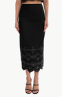 FITTED MIDI SKIRT IN BLACK - Romi Boutique