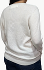 HOLLY JOLLY CASHMERE CREW IN WHITE/RED - Romi Boutique