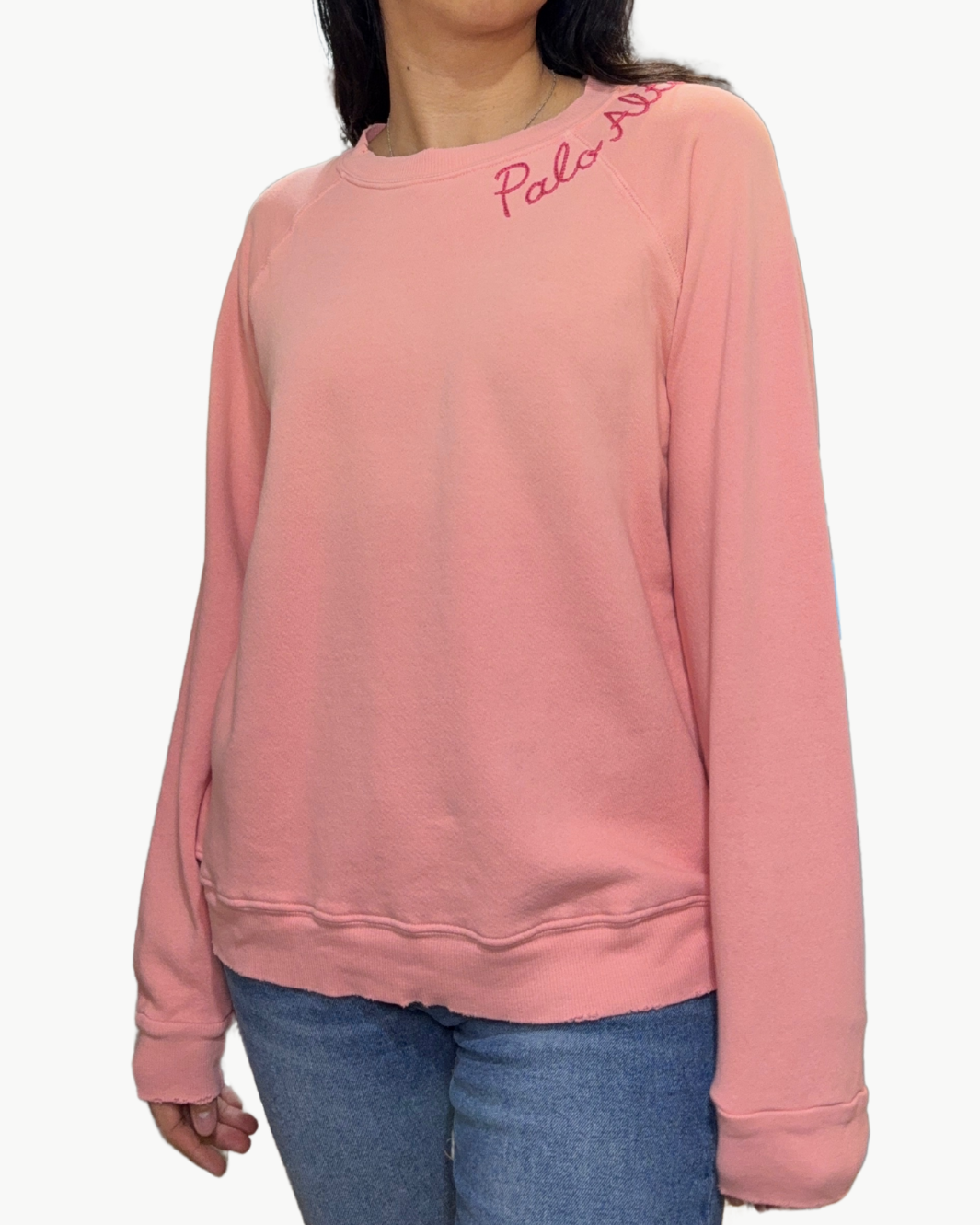 I Stole My Boyfriend's Shirt PALO ALTO CREW SWEATSHIRT IN POWDER PINK