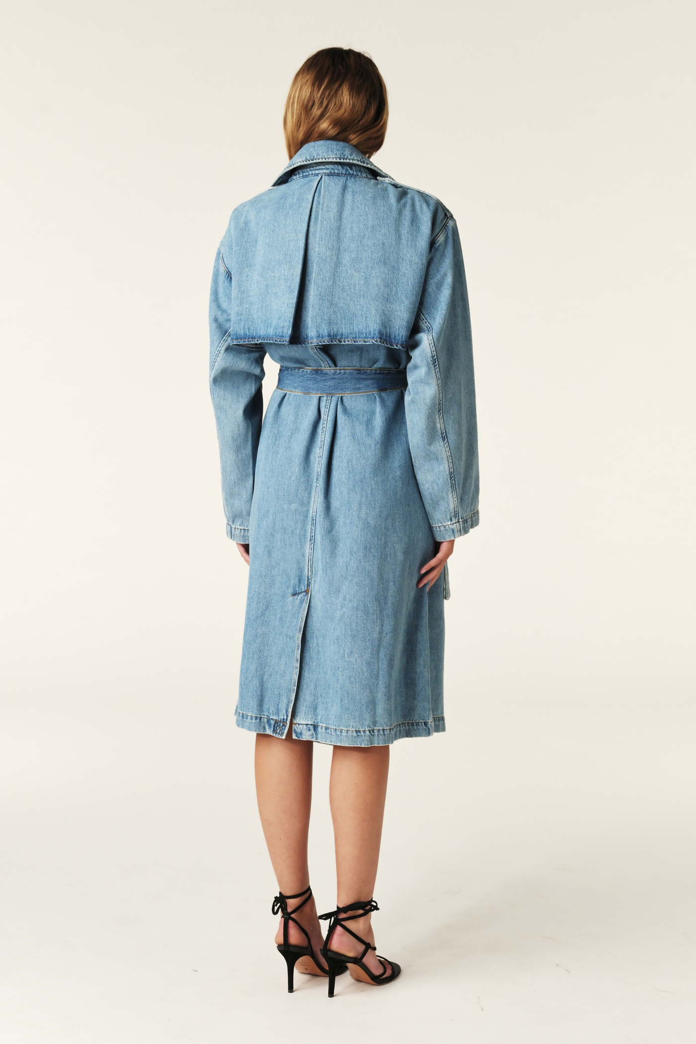 TRESCA TRENCH IN LIGHT USED BLUE