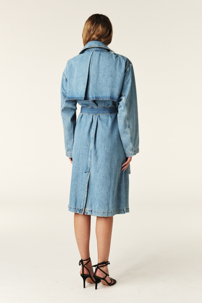 TRESCA TRENCH IN LIGHT USED BLUE