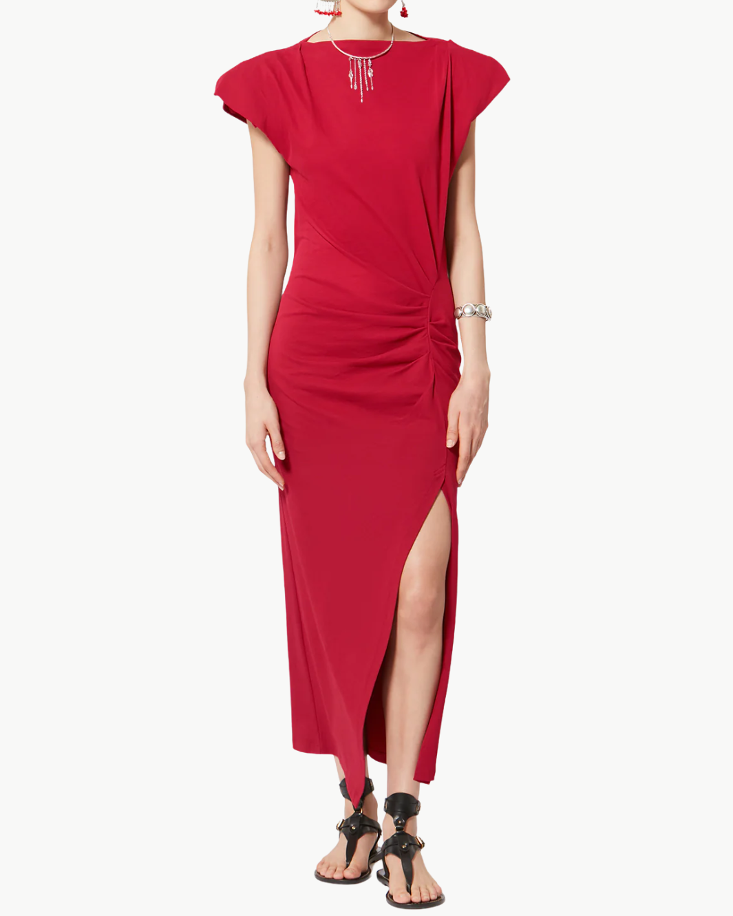 NADELA DRESS IN CHERRY - Romi Boutique