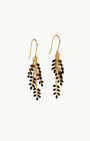 LARGE LEAF MOTIF EARRINGS IN BLACK - Romi Boutique