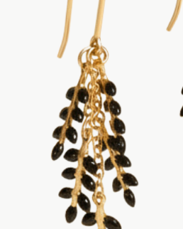 LARGE LEAF MOTIF EARRINGS IN BLACK by Isabel Marant - Romi Boutique