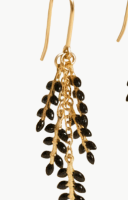 LARGE LEAF MOTIF EARRINGS IN BLACK by Isabel Marant - Romi Boutique