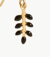 SMALL LEAF MOTIF EARRINGS IN BLACK - Romi Boutique