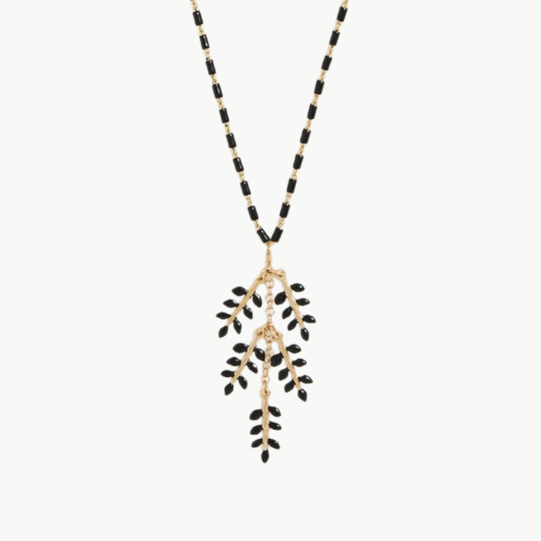 LONG NECKLACE IN BLACK - Romi Boutique