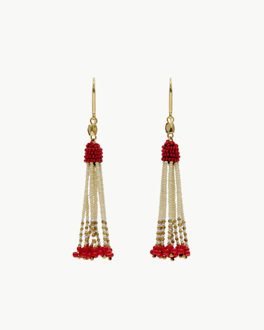 NINA PENDANT EARRINGS IN RED/CREAM - Romi Boutique