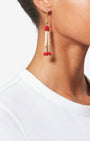 NINA PENDANT EARRINGS IN RED/CREAM - Romi Boutique