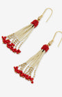 NINA PENDANT EARRINGS IN RED/CREAM - Romi Boutique