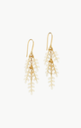 ECRU LARGE LEAF MOTIF EARRINGS IN ECRU - Romi Boutique