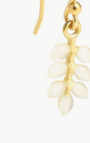SMALL LEAF MOTIF EARRINGS IN ECRU - Romi Boutique